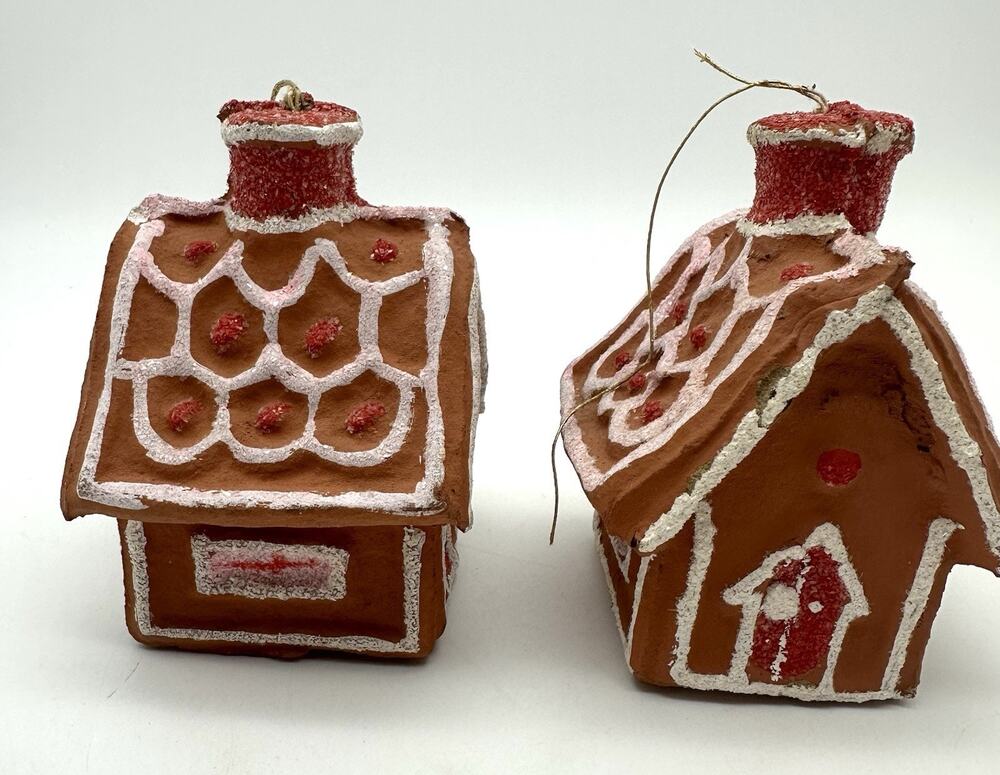 Vintage Styrofoam Gingerbread House MCM Japan Ornament